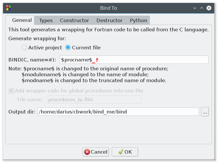 Bindto User Guide Cbfortran