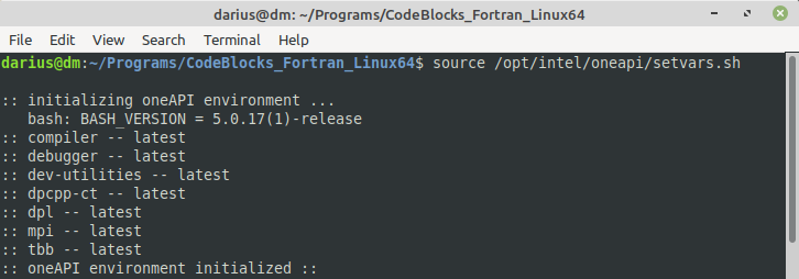 Setup of Intel's Fortran compiler on Linux | CBFortran